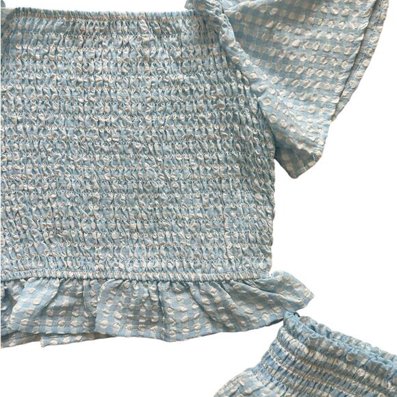 ART CLASS Girls Blue White Smock Pant Outfit 8-10y NWOT - Picture 4 of 7